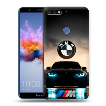 Силиконовый противоударный чехол на Huawei Honor 7C с принтом БМВ BMW