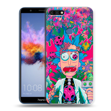Силиконовый противоударный чехол на Huawei Honor 7C с принтом Рик и Морти Rick Morty