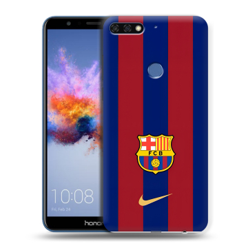 Силиконовый противоударный чехол на Huawei Honor 7C с принтом Барселона Barcelona