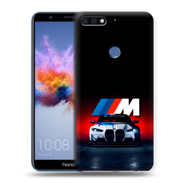 Силиконовый противоударный чехол на Huawei Honor 7C с принтом БМВ BMW