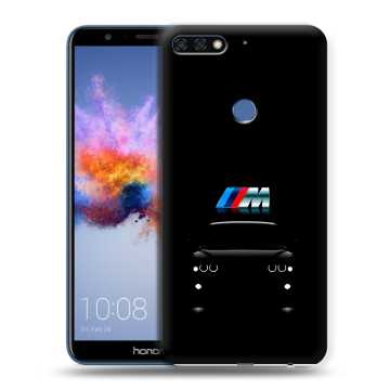 Силиконовый противоударный чехол на Huawei Honor 7C с принтом БМВ BMW