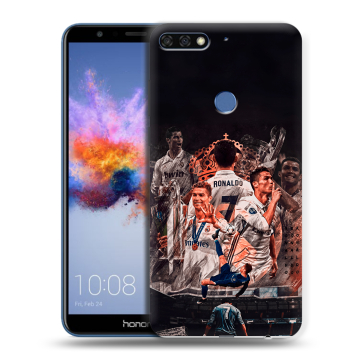 Силиконовый противоударный чехол на Huawei Honor 7C с принтом Реал Роналдо Real Ronaldo