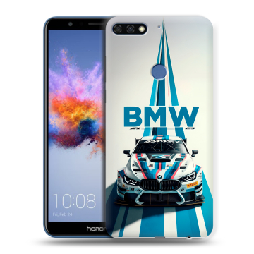 Силиконовый противоударный чехол на Huawei Honor 7C с принтом БМВ BMW