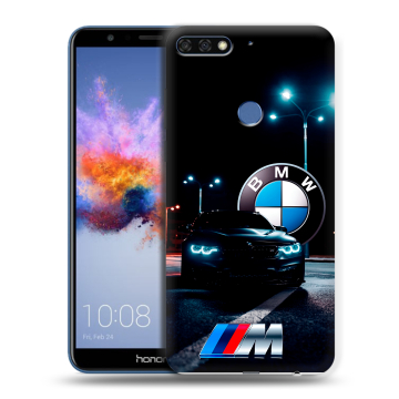 Силиконовый противоударный чехол на Huawei Honor 7C с принтом БМВ BMW