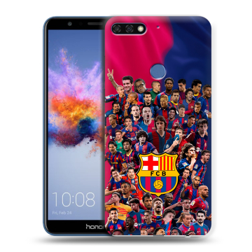 Силиконовый противоударный чехол на Huawei Honor 7C с принтом Барселона Barcelona