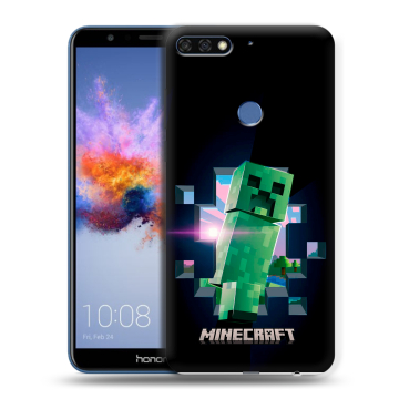 Силиконовый противоударный чехол на Huawei Honor 7C с принтом Майнкрафт Minecraft