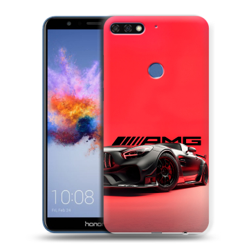 Силиконовый противоударный чехол на Huawei Honor 7C с принтом Мерседес Mercedes AMG