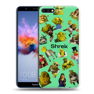 Силиконовый противоударный чехол на Huawei Honor 7C с принтом Шрек Shrek