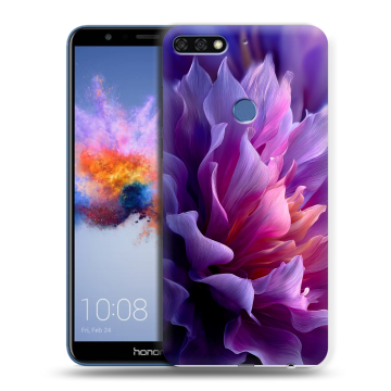Силиконовый противоударный чехол на Huawei Honor 7C с принтом женский цветы Силиконовый противоударный чехол на Huawei Honor 7C с принтом женский цветы