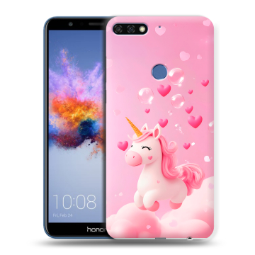 Силиконовый противоударный чехол на Huawei Honor 7C с принтом Единорог Силиконовый противоударный чехол на Huawei Honor 7C с принтом Единорог