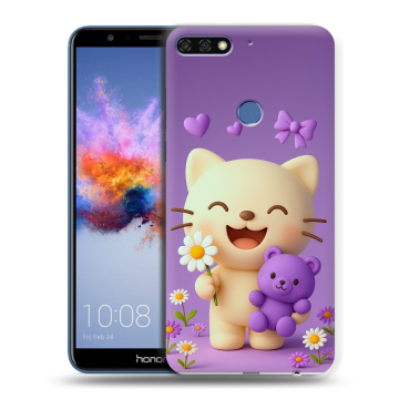Силиконовый противоударный чехол на Huawei Honor 7C с принтом для девочек