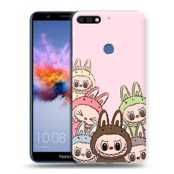 Силиконовый противоударный чехол на Huawei Honor 7C с принтом Лабубу