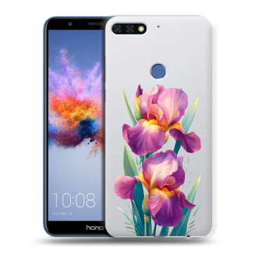 Силиконовый противоударный чехол на Huawei Honor 7C с принтом Цветы орхидеи