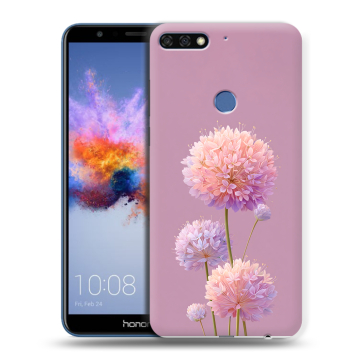 Силиконовый противоударный чехол на Huawei Honor 7C с принтом Цветы
