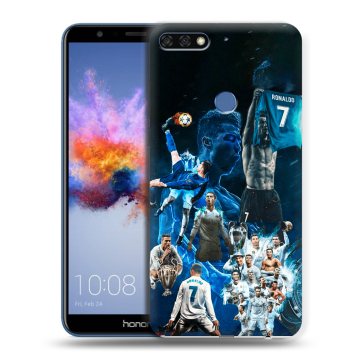 Силиконовый противоударный чехол на Huawei Honor 7C с принтом Реал Роналдо