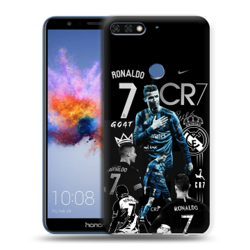 Силиконовый противоударный чехол на Huawei Honor 7C с принтом Реал Роналдо