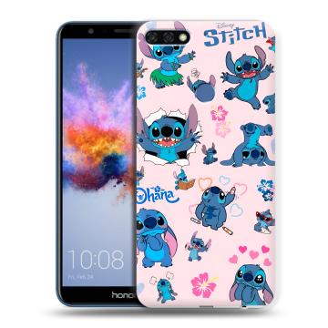 Силиконовый противоударный чехол на Huawei Honor 7C с принтом Лило и Стич Силиконовый противоударный чехол на Huawei Honor 7C с принтом Лило и Стич