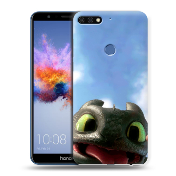 Силиконовый противоударный чехол на Huawei Honor 7C с принтом Как приручить дракона