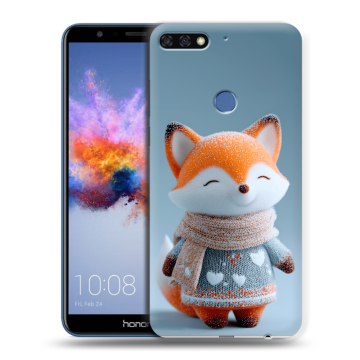 Силиконовый противоударный чехол на Huawei Honor 7C с принтом Лиса