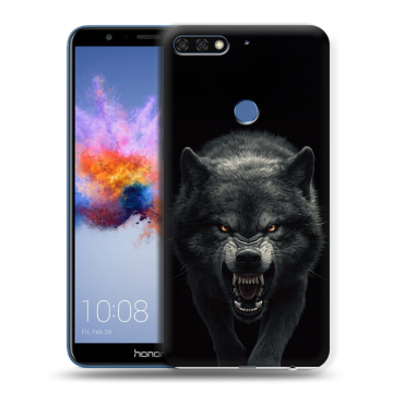 Силиконовый противоударный чехол на Huawei Honor 7C с принтом Волк Силиконовый противоударный чехол на Huawei Honor 7C с принтом Волк
