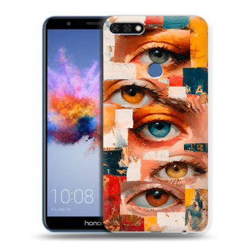 Силиконовый противоударный чехол на Huawei Honor 7C с принтом Модный принт
