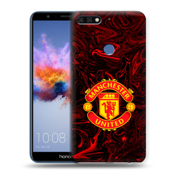 Силиконовый противоударный чехол на Huawei Honor 7C с принтом Manchester United