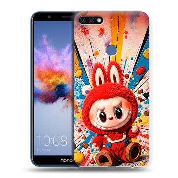 Силиконовый противоударный чехол на Huawei Honor 7C с принтом Labubu Лабубу Силиконовый противоударный чехол на Huawei Honor 7C с принтом Labubu Лабубу