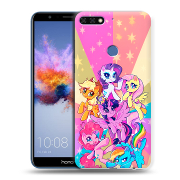 Силиконовый противоударный чехол на Huawei Honor 7C с принтом My little pony Дружба чудо Силиконовый противоударный чехол на Huawei Honor 7C с принтом My little pony Дружба чудо