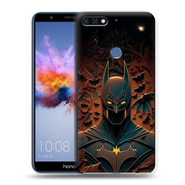 Силиконовый противоударный чехол на Huawei Honor 7C с принтом Batman Бэтмен