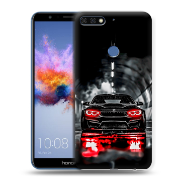 Силиконовый противоударный чехол на Huawei Honor 7C с принтом BMW БМВ