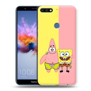 Силиконовый противоударный чехол на Huawei Honor 7C с принтом Спанч боб Спанчбоб Силиконовый противоударный чехол на Huawei Honor 7C с принтом Спанч боб Спанчбоб