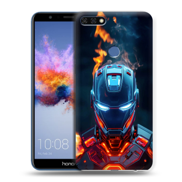 Силиконовый противоударный чехол на Huawei Honor 7C с принтом IronMan Железный человек