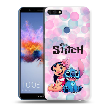 Силиконовый противоударный чехол на Huawei Honor 7C с принтом Лило и Стич Силиконовый противоударный чехол на Huawei Honor 7C с принтом Лило и Стич