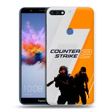 Силиконовый противоударный чехол на Huawei Honor 7C с принтом Counter Strike
