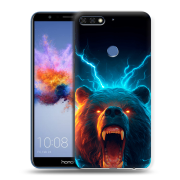Силиконовый противоударный чехол на Huawei Honor 7C с принтом Медведь