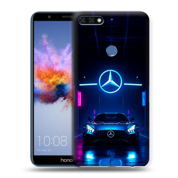 Силиконовый противоударный чехол на Huawei Honor 7C с принтом Mercedes Мерседес Силиконовый противоударный чехол на Huawei Honor 7C с принтом Mercedes Мерседес