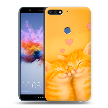 Силиконовый противоударный чехол на Huawei Honor 7C с принтом Милые котята