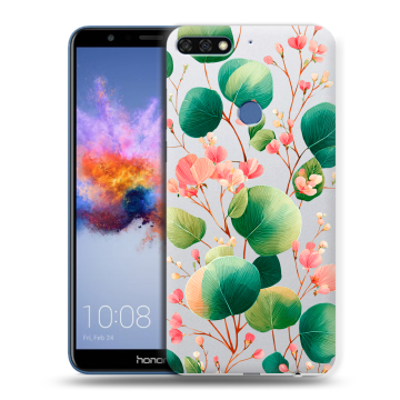 Силиконовый противоударный чехол на Huawei Honor 7C с принтом женский