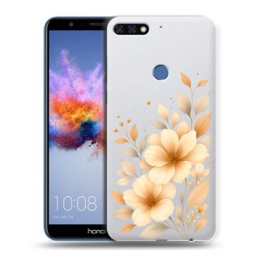 Силиконовый противоударный чехол на Huawei Honor 7C с принтом для девушки