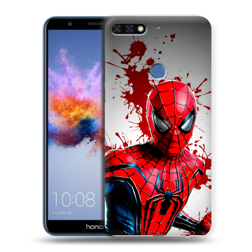 Силиконовый противоударный чехол на Huawei Honor 7C с принтом Spiderman Человек паук