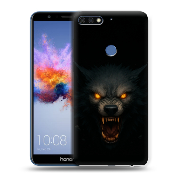 Силиконовый противоударный чехол на Huawei Honor 7C с принтом Волк