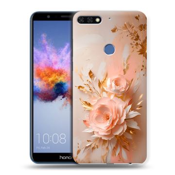 Силиконовый противоударный чехол на Huawei Honor 7C с принтом женский