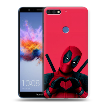 Силиконовый противоударный чехол на Huawei Honor 7C с принтом Дедпул Deadpool