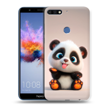 Силиконовый противоударный чехол на Huawei Honor 7C с принтом милая панда