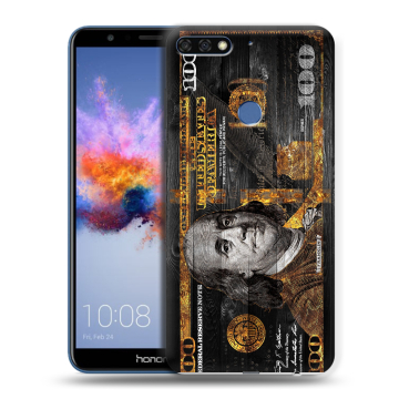 Силиконовый противоударный чехол на Huawei Honor 7C с принтом Доллар деньги