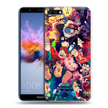 Силиконовый противоударный чехол на Huawei Honor 7C с принтом Gravity Falls Гравити Фолз