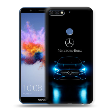 Силиконовый противоударный чехол на Huawei Honor 7C с принтом Mercedes Мерседес