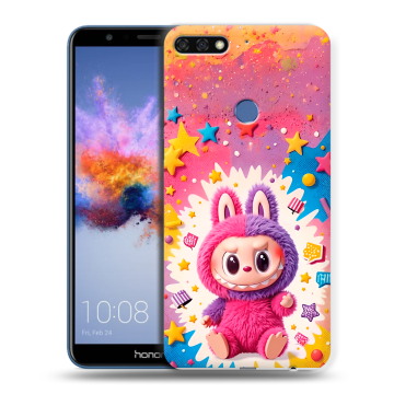 Силиконовый противоударный чехол на Huawei Honor 7C с принтом Labubu Лабубу Силиконовый противоударный чехол на Huawei Honor 7C с принтом Labubu Лабубу