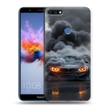 Силиконовый противоударный чехол на Huawei Honor 7C с принтом BMW БМВ