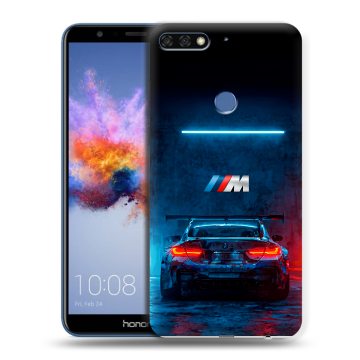 Силиконовый противоударный чехол на Huawei Honor 7C с принтом BMW БМВ Силиконовый противоударный чехол на Huawei Honor 7C с принтом BMW БМВ